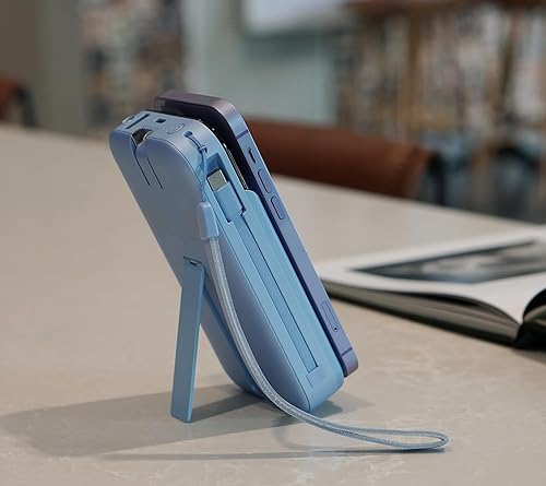 Miniatura 3 de Limitless Innovations Ultimate Pro - Banco de energía portátil de 15,000 mAh con enchufe de pared, pantalla digital, cables integrados y carga Azul