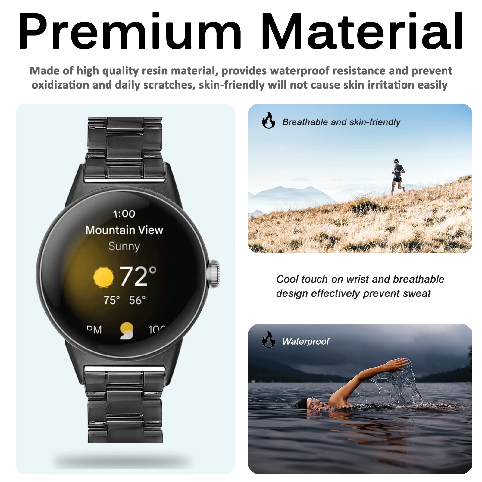 Miimall Resin Strap for Google Pixel Watch 4/3/2/1 41mm - Image 2