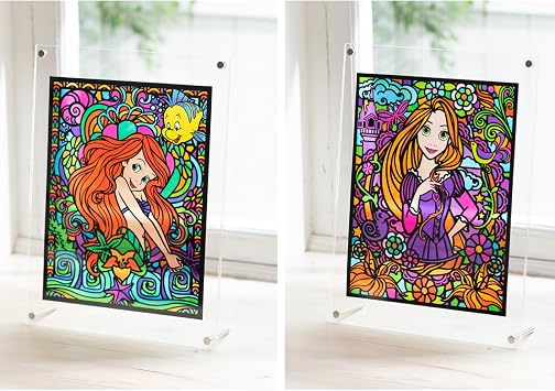 Gakken Q750771 Healing Scratch Art Disney Princess Stained Glass for Adults