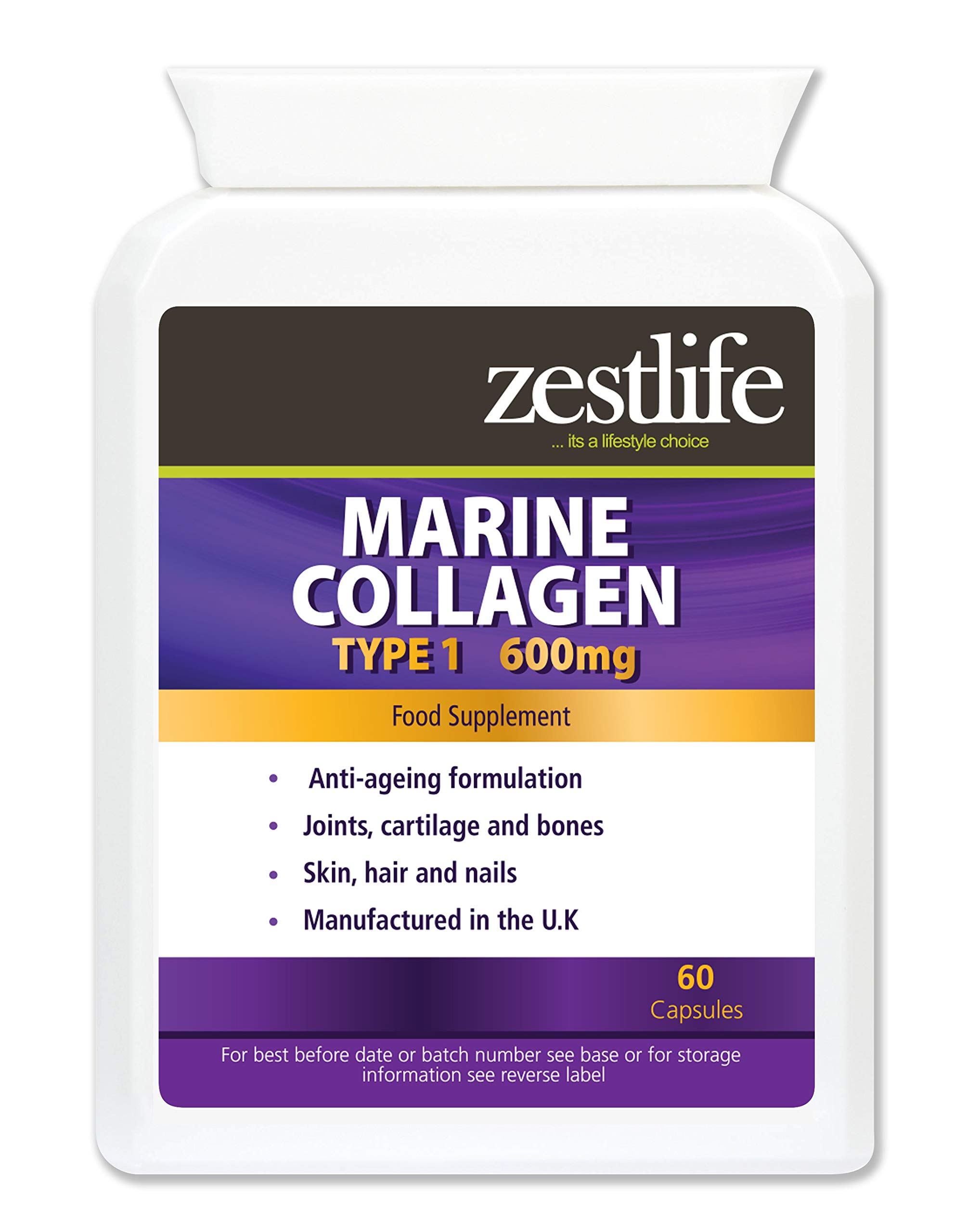 Buy Zestlife Marine Collagen 600mg 60 s HIGH Strength/Pure Collagen s