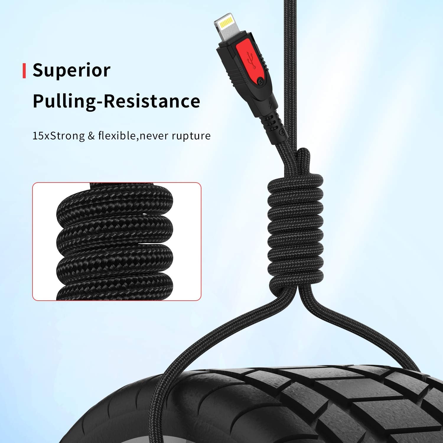 iPhone Charger Cable 6FT, 3Pack 6FT/2M Lightning Cable Durable Nylon Braided Fast iPhone Charging Cable Cord Compatible with iPhone 11 Pro Max XS XR X 8 7 6 Plus 5, iPad, iOS image 4