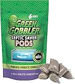 Green Gobbler Septic Tank Enzyme Treatment Packets, 6 Month Supply - Powerful & Natural Bacteria to Prevent Costly Septic Issues, Back-Ups