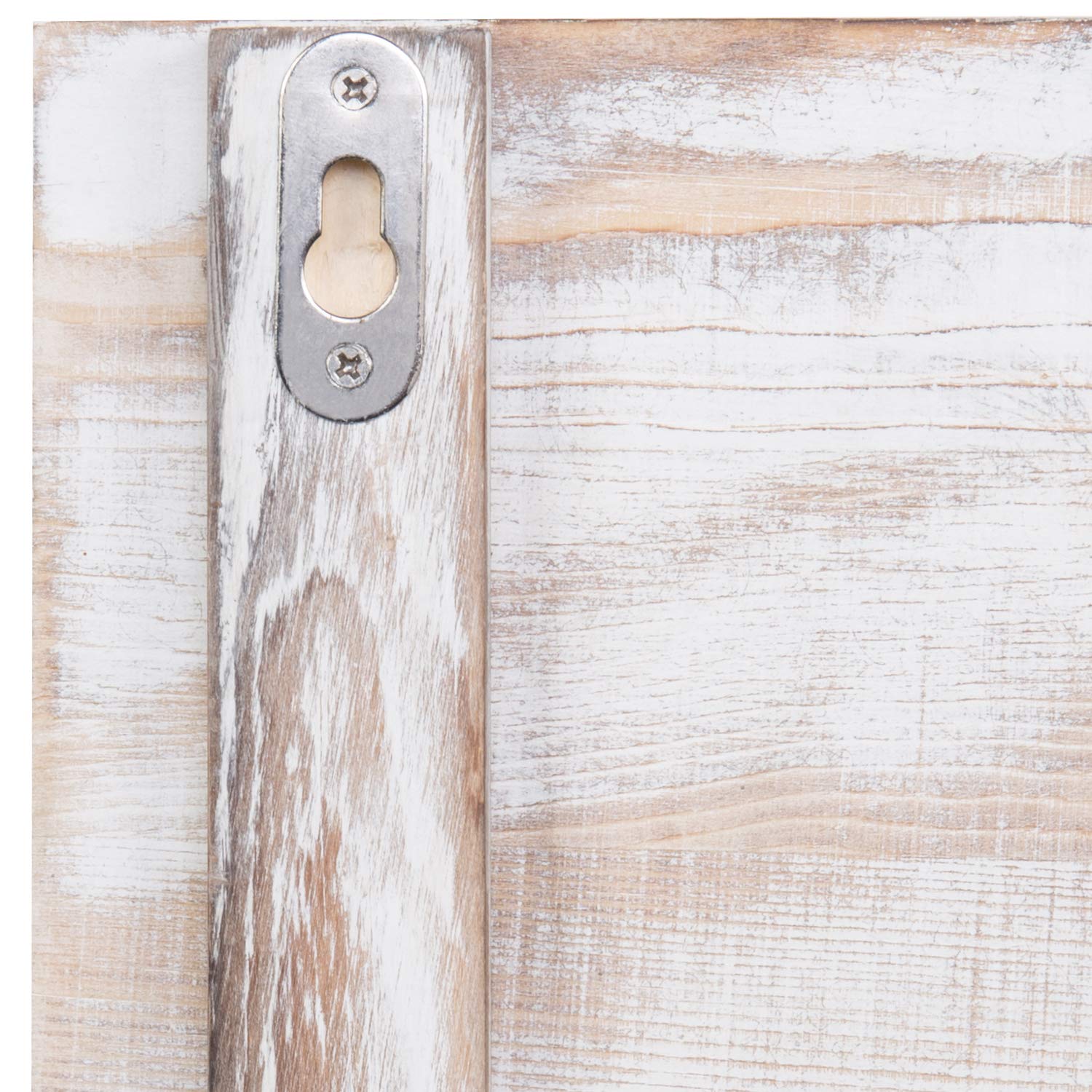 MyGift Shabby Whitewashed Postale da Parete in Legno con Lavagna, 3 Ganci per Chiavi e Ripiano