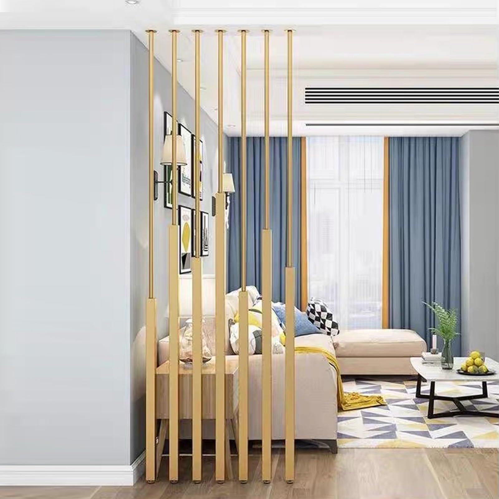 Divisori moderni adjuble – doghe in metallo slish per pareti dal pavimento al soffitto, perfette per ingressi e spazi aperti, migliorano la privacy e l'estetica.
