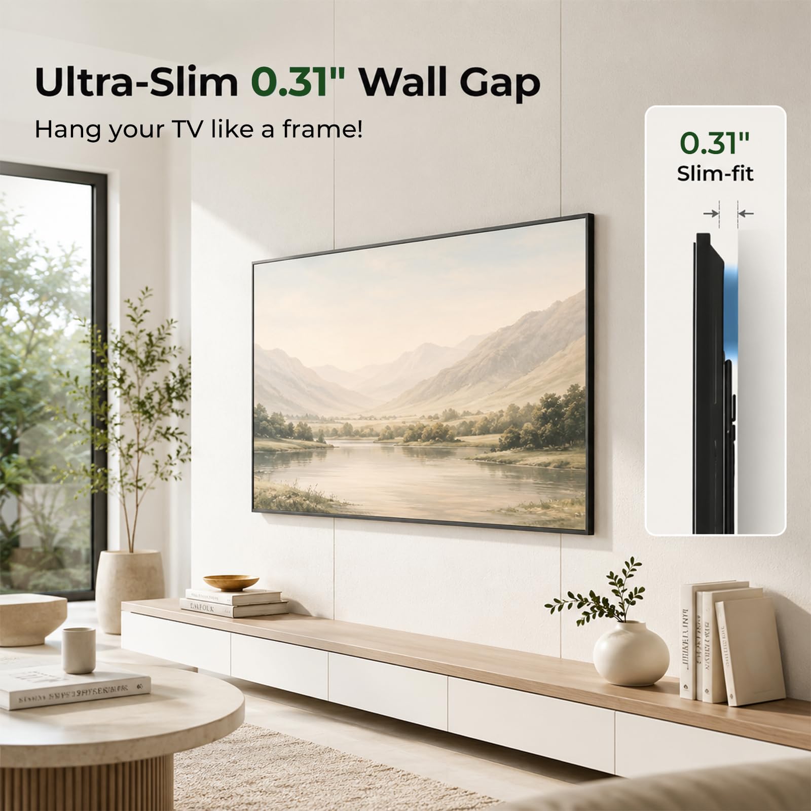 Supporto da parete sottile per TV compatibile con TV da 14"-80"