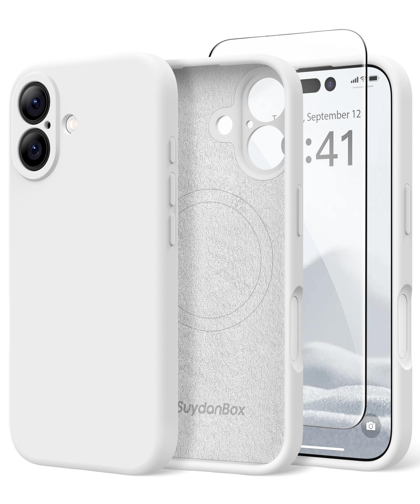 Magnetic for iPhone 16 Case Silicone White