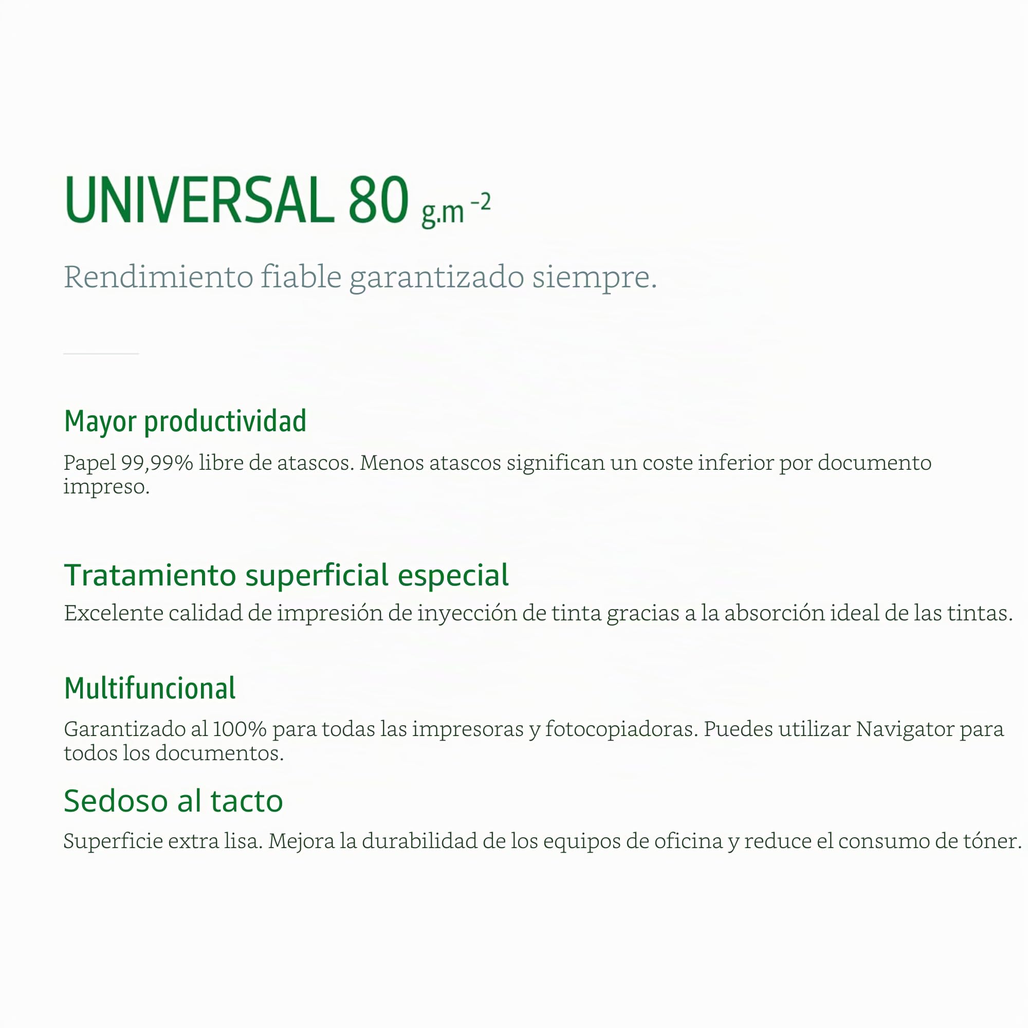 Navigator - Resmas de papel para oficina Premium Universal - Formato A4, 80 gr - 30 resmas de 500 hojas