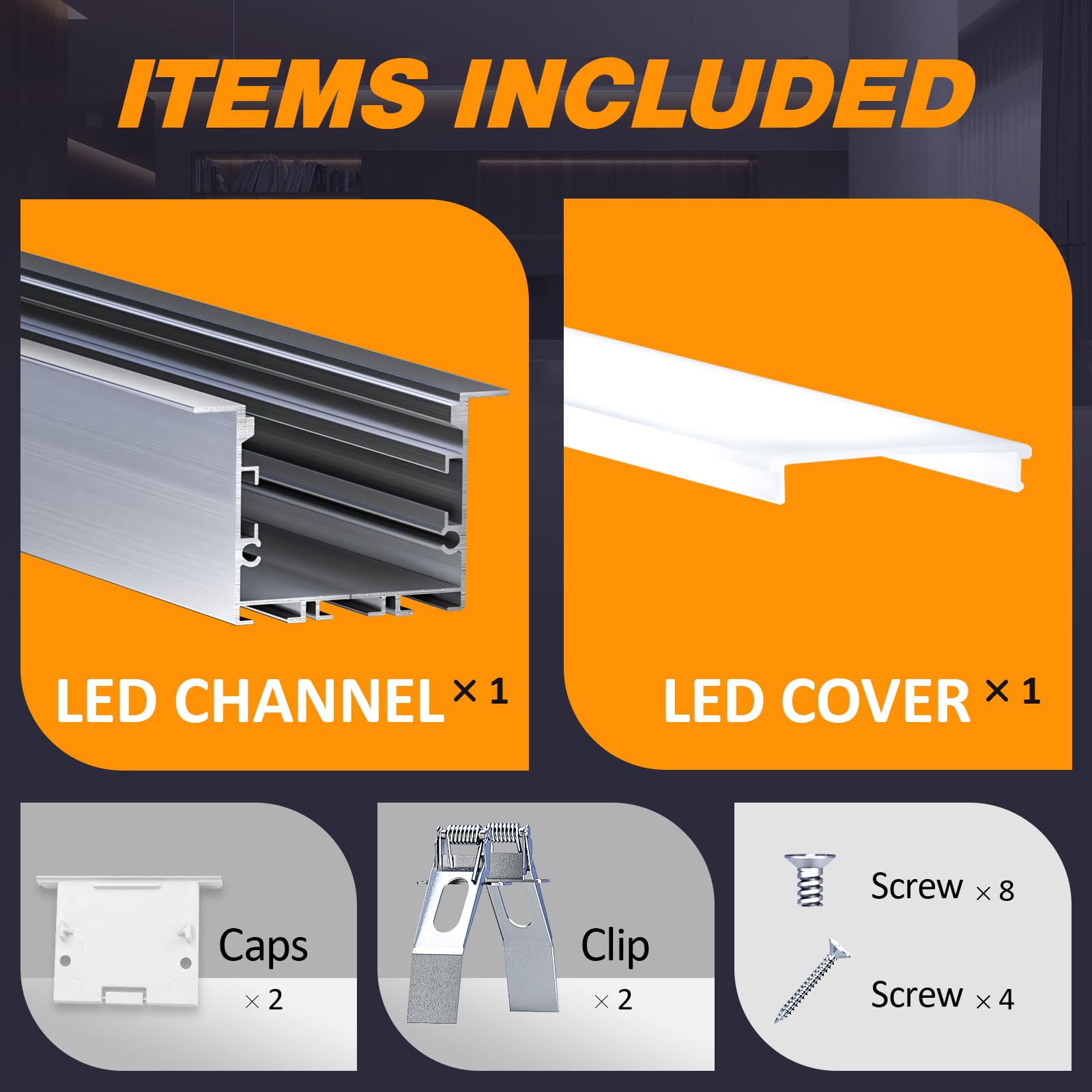Profilé en Aluminium LED pour Stripes LED 10 x 2M (Total 20M) Canaux LED en U à Plâtre avec Couvercle en PC et Accessoires de Montage