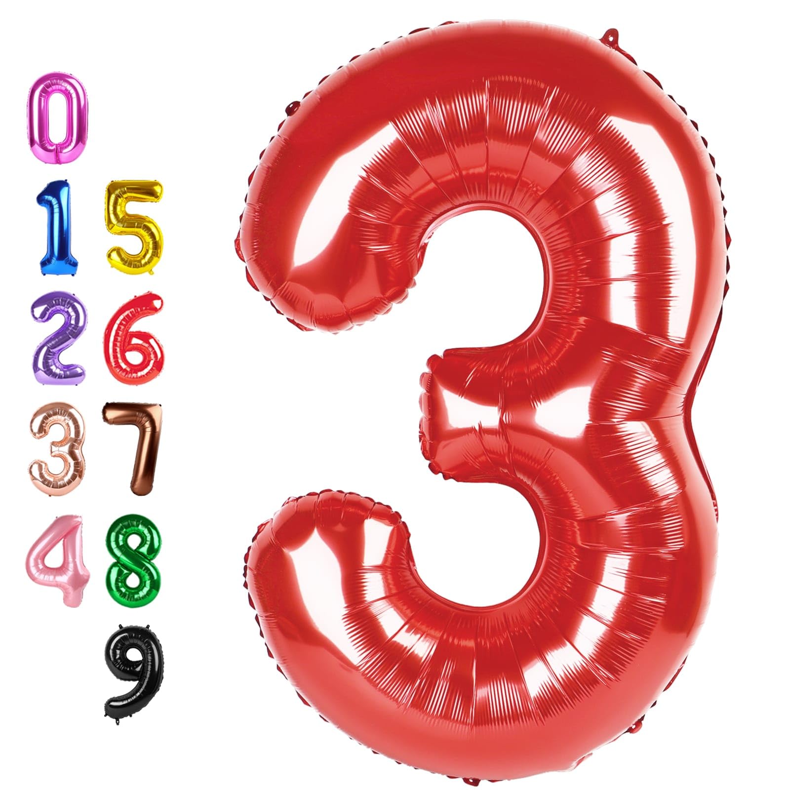 Number Balloons Red 3 Balloon 40 inch for 3rd Birthday Party Decorations