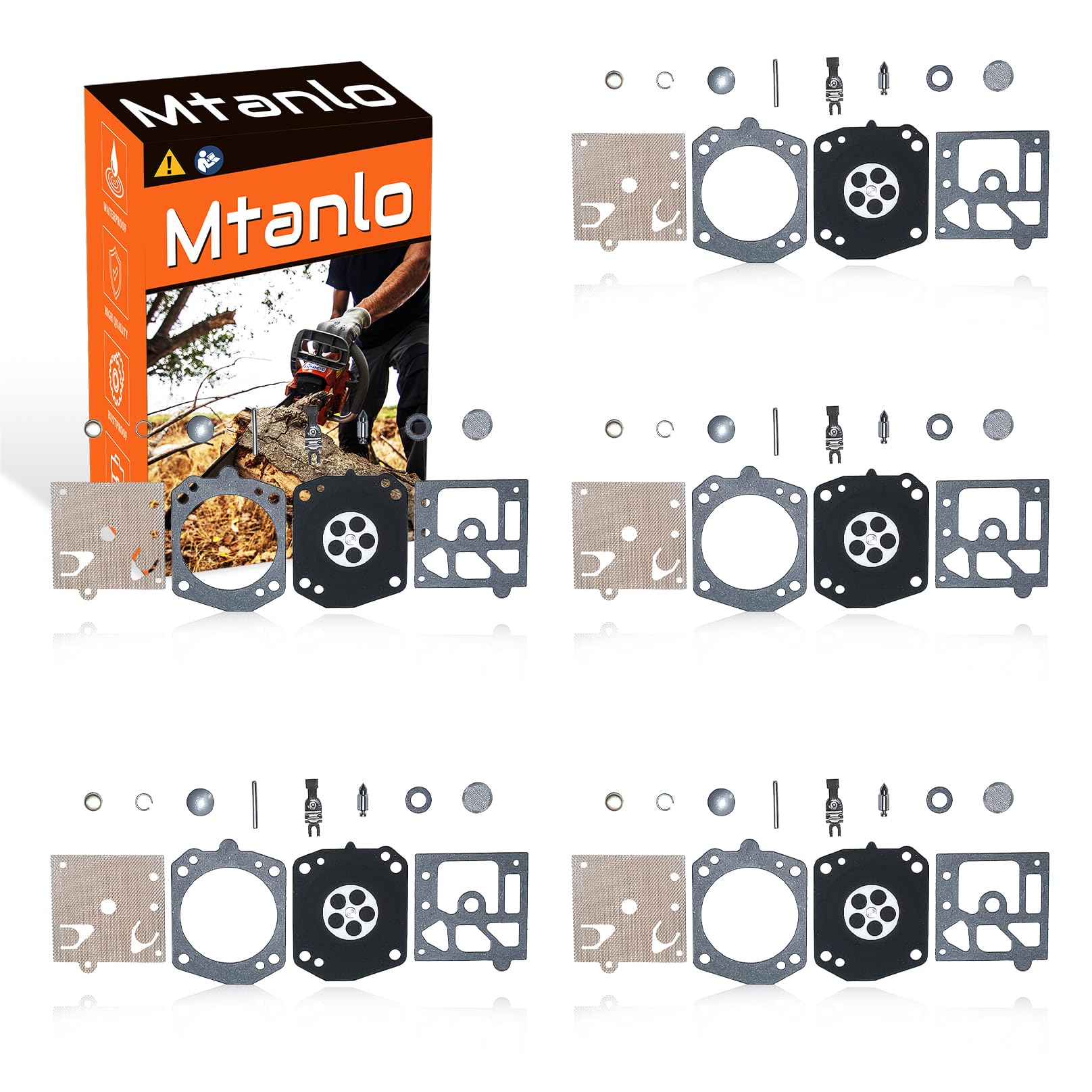 Kit Réparation Diaphragme Carburateur INTA 7-005 - Pour Husqvarna 42, 44, 242, 254, 261, Etc.