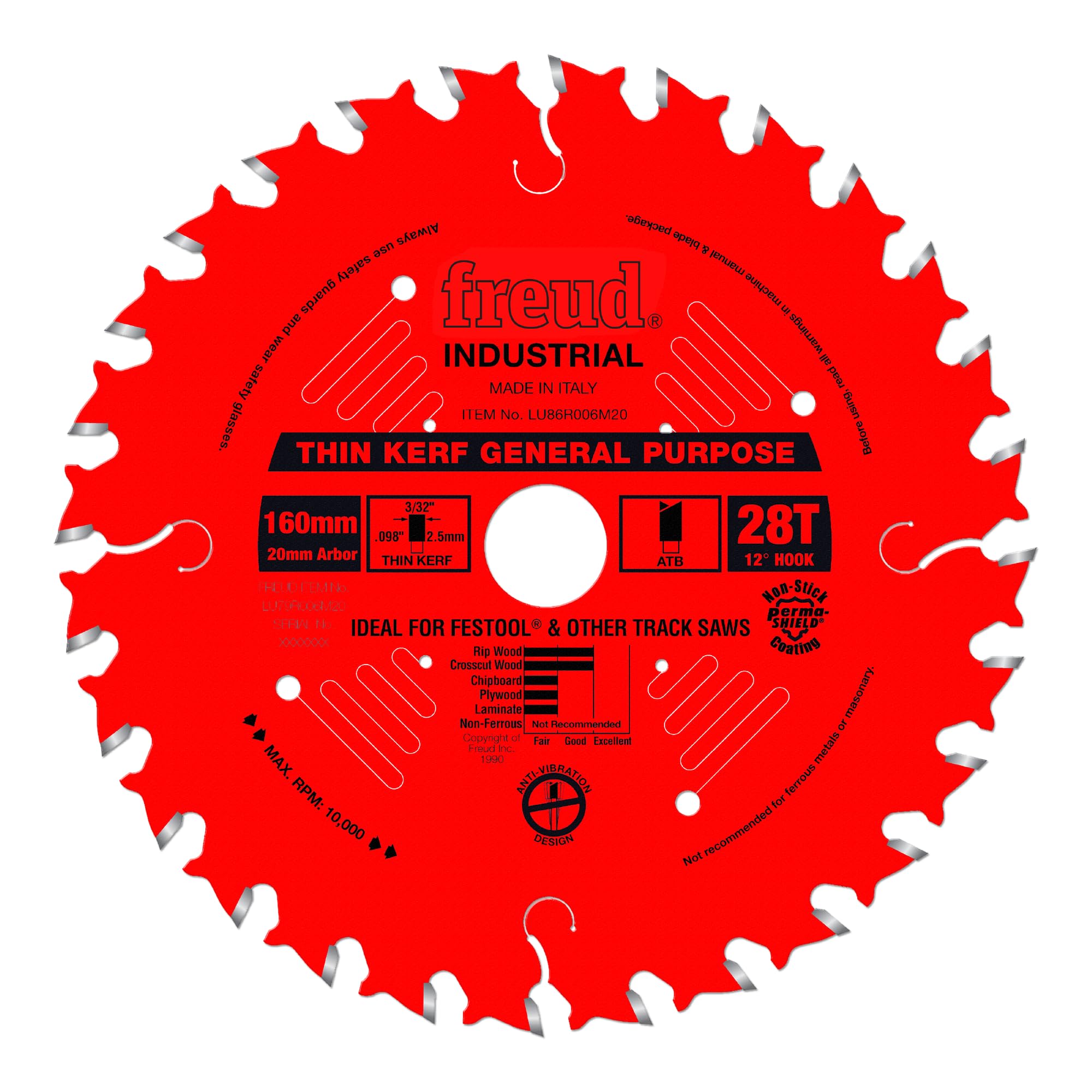 Freud LU86R006M20: 160mm Thin Kerf General Purpose Blade