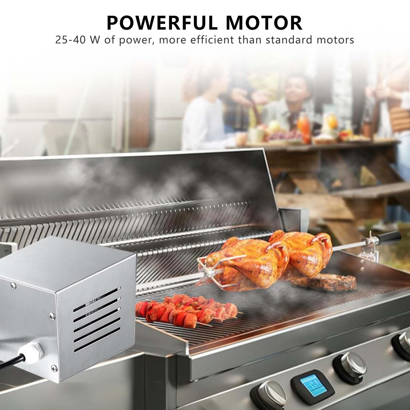 Motore Elettrico per Girarrosto per Barbecue, da 25 W A 40 W, da 80 A 160 kg, Motore in Acciaio Inox per Girarrosto per Barbecue, per Arrosti di Capra, Maiale, Pollo,140-160kg