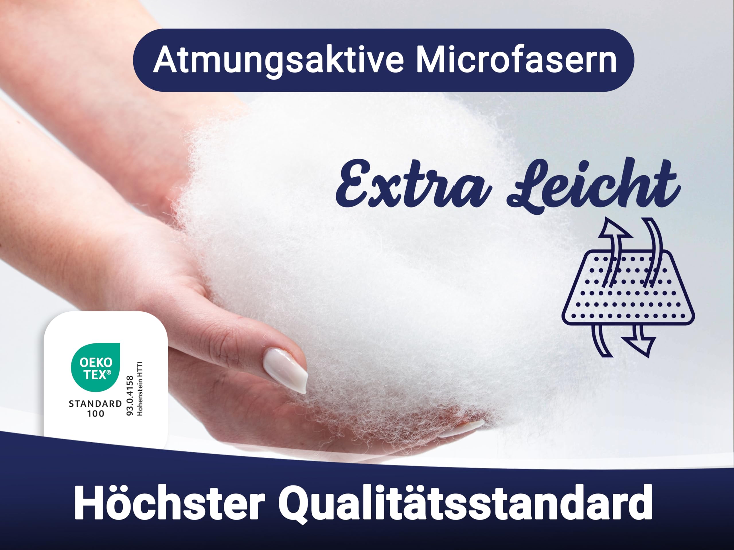 ZOLLNER Bettdecke in 135x200 cm - hautfreundliche Decke - Wärmeklasse 3 - mit Wabensteppung - Füllung aus Polyester - waschbar bis 95°C - Hotelqualität - Oeko Tex® Zertifiziert