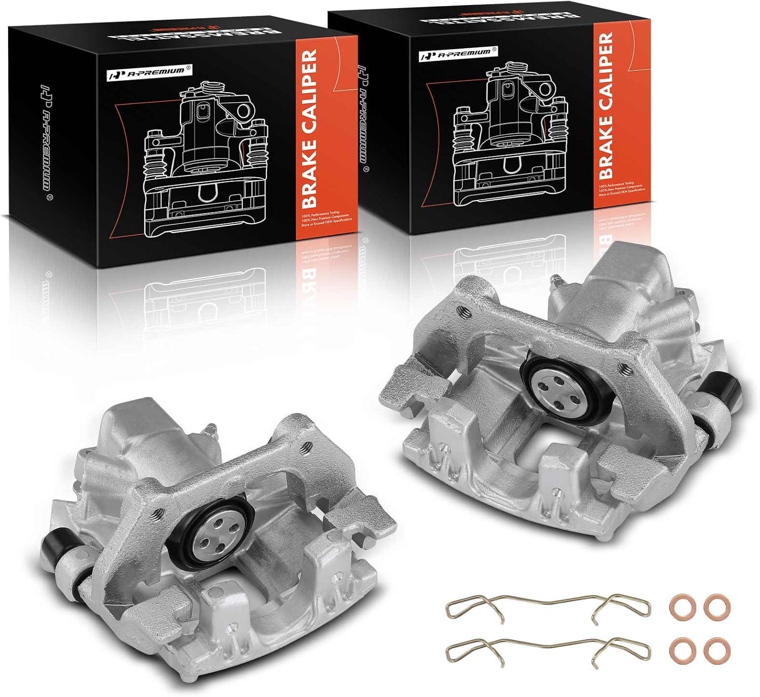 A-Premium 2Pcs Rear Driver and Passenger Side Disc Brake Calipers Assembly with Bracket Compatible with Mini R50/R53 Series Cooper 2002-2003