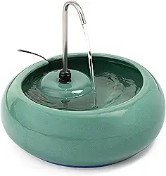 Bebedouro Fonte Para Gato Em Cerâmica Bivolt 3,25L RR4Pets Verde