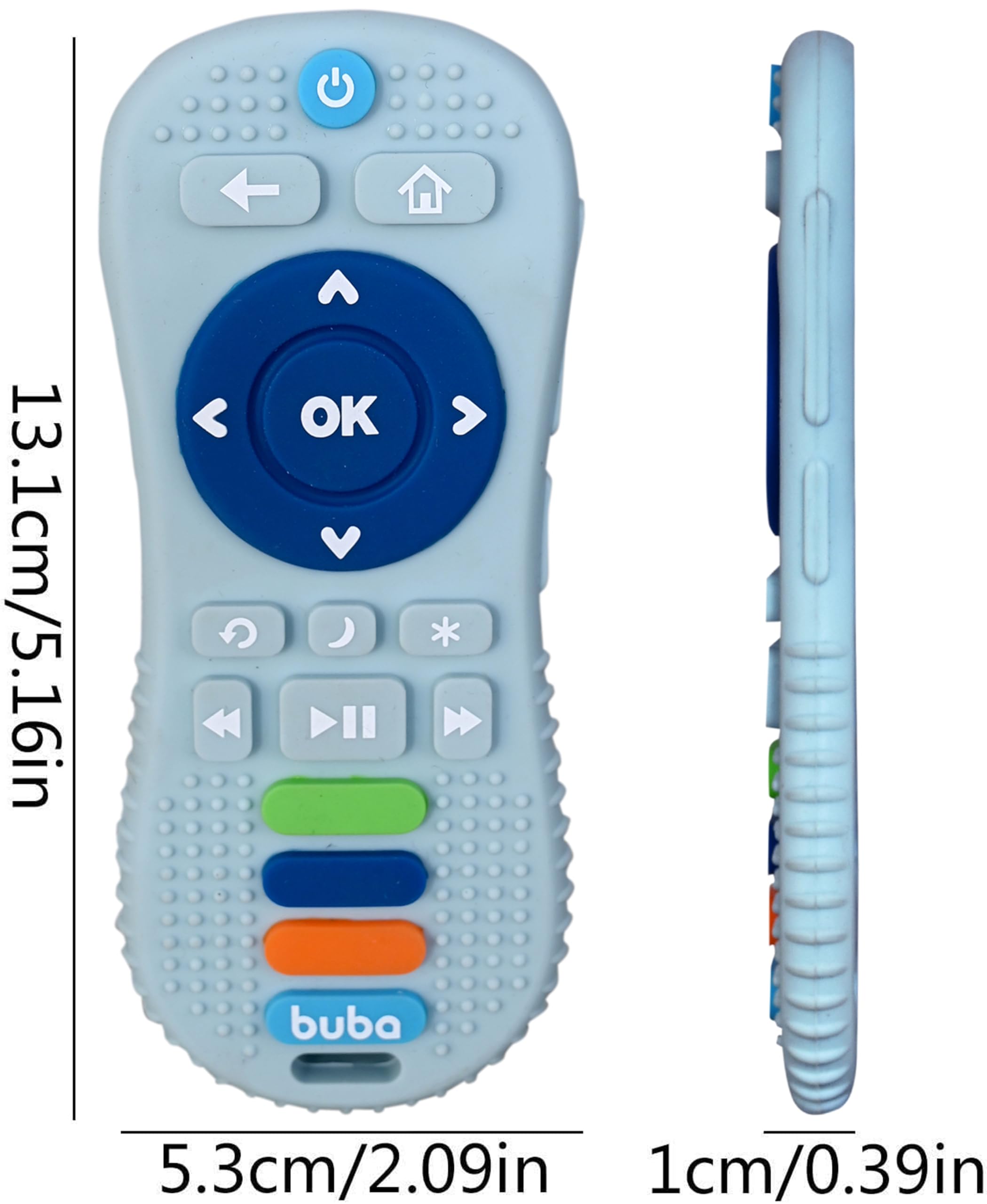 TEC TAVAKKAL Silicone Remote Teether For Baby, Remote Teether For 3+ Months And 6 To 12 Months Baby, Helps Biting Skills Development, Colour & Shape Recognition, Teething Toys For Babies And Toddlers Blue - Image 4 thumbnail