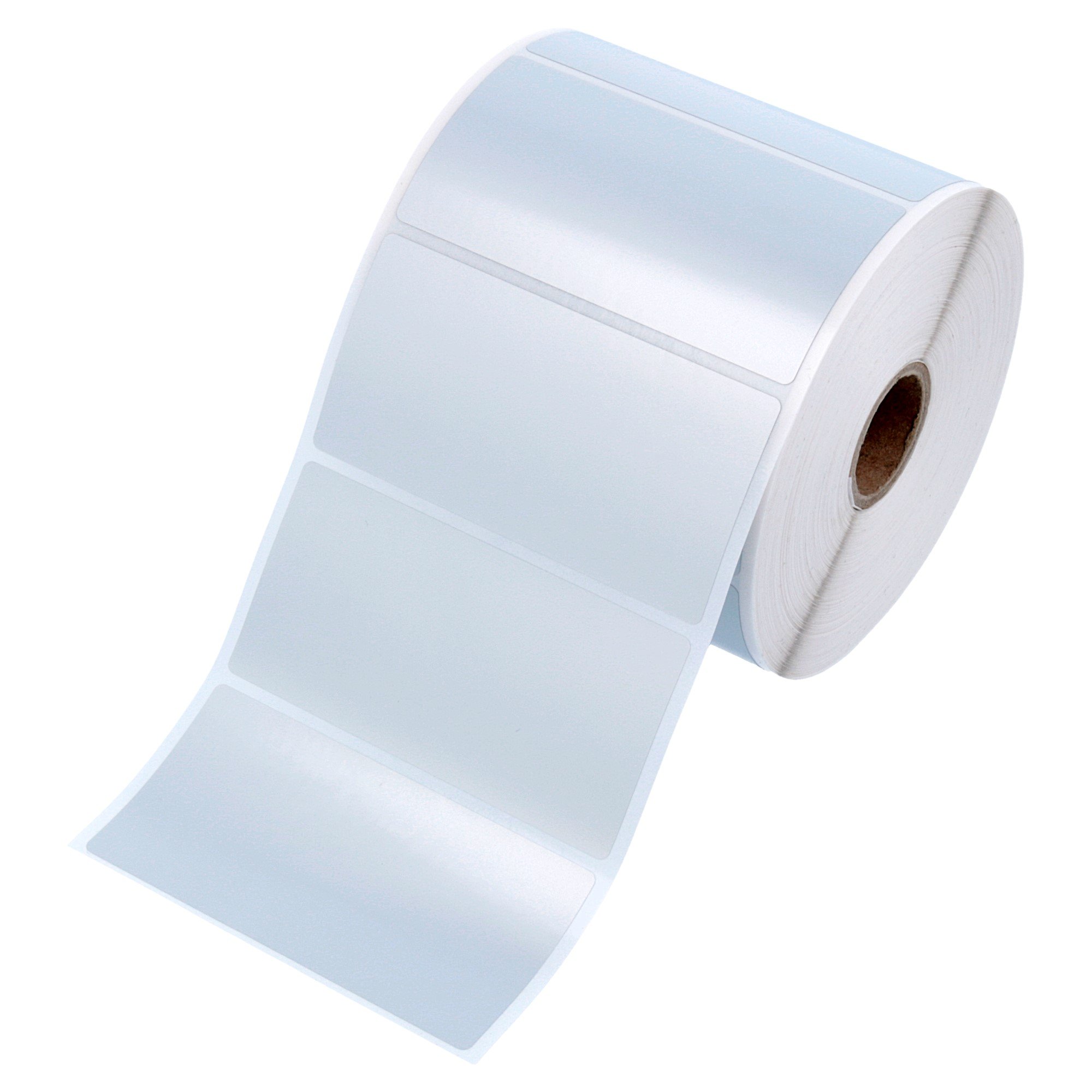 Labelident PET Etiketten 102 x 51 mm - 1.370 Etiketten auf Rolle, 25 mm Kern, Zebra formatgleich, stark selbstklebend für Thermotransferdrucker