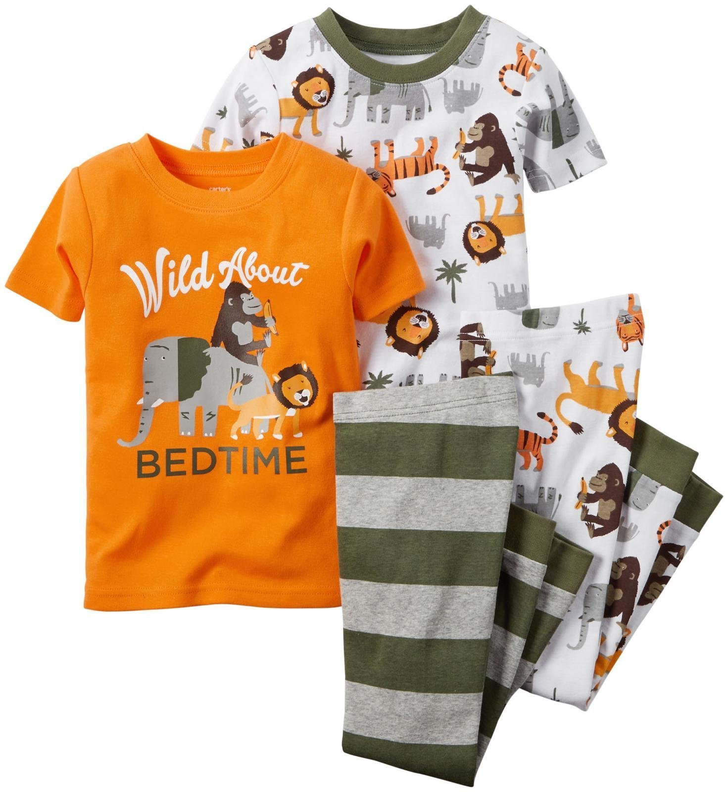 Carter's Baby Boys' 4 Piece Pj Set 321g079, Wild About Bedtime, 6 Months