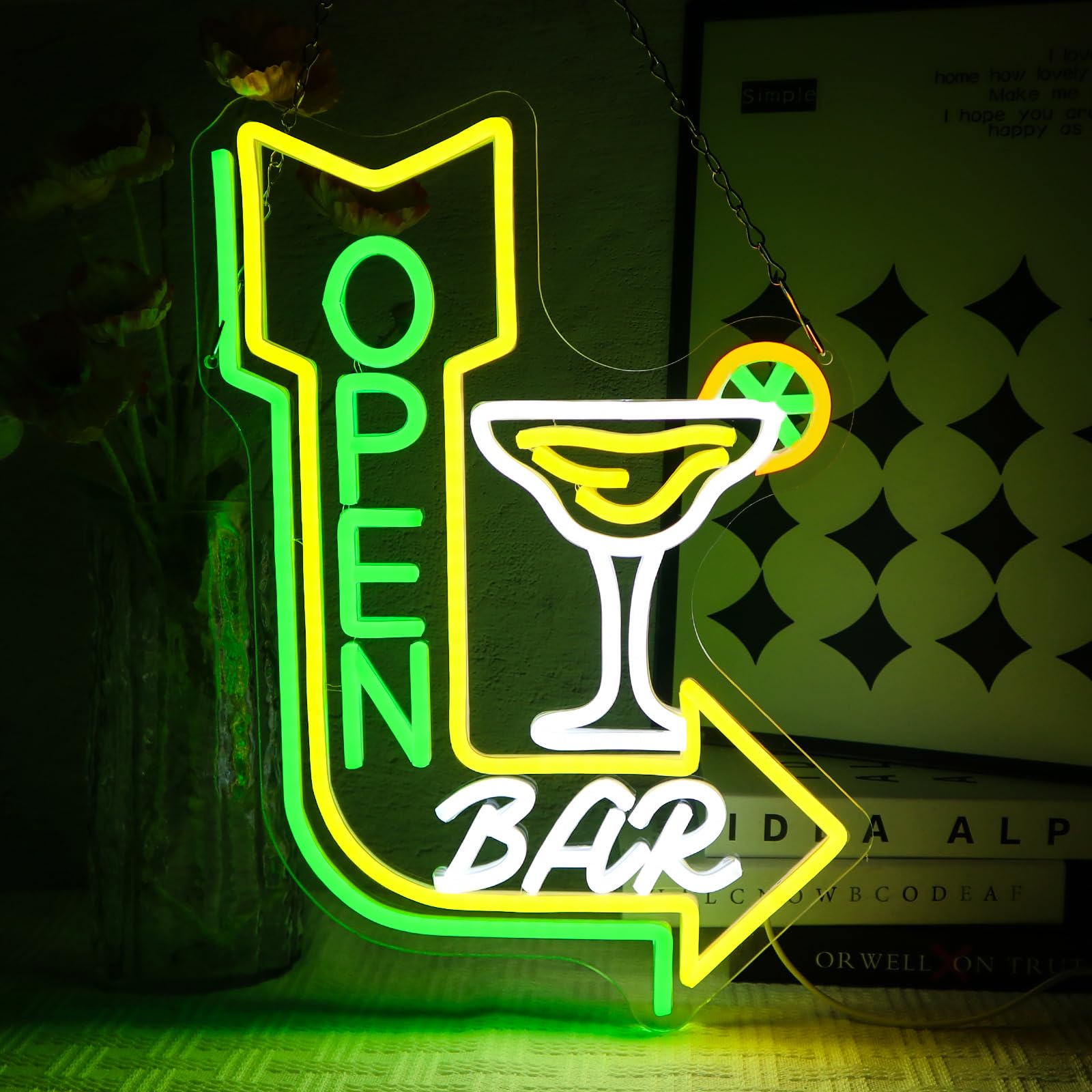 OYCGZV Bar Neon Open Sign for Business