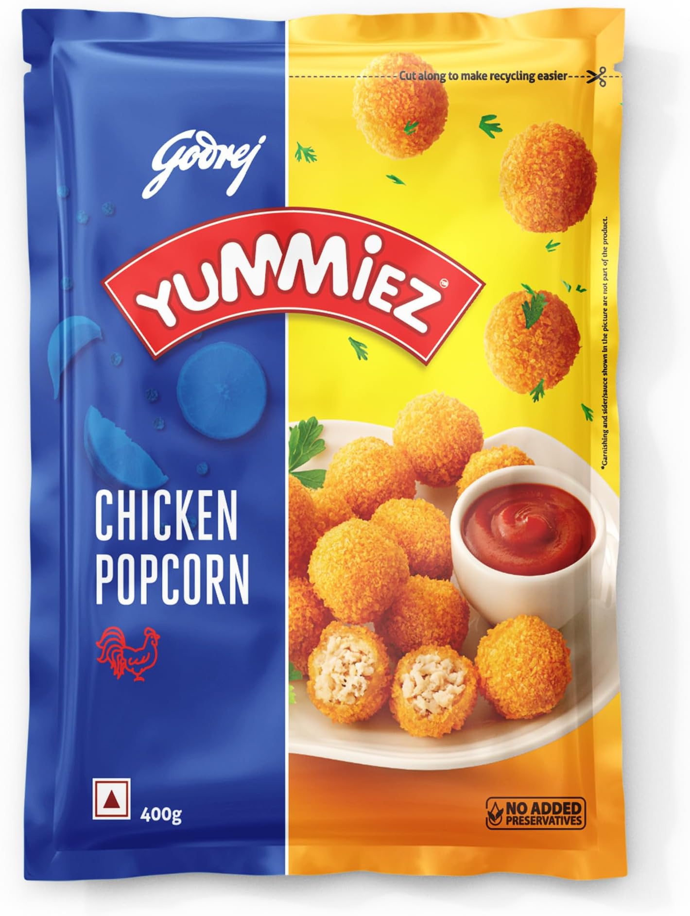 Godrej Yummiez Chicken Popcorn Pouch, 400 g