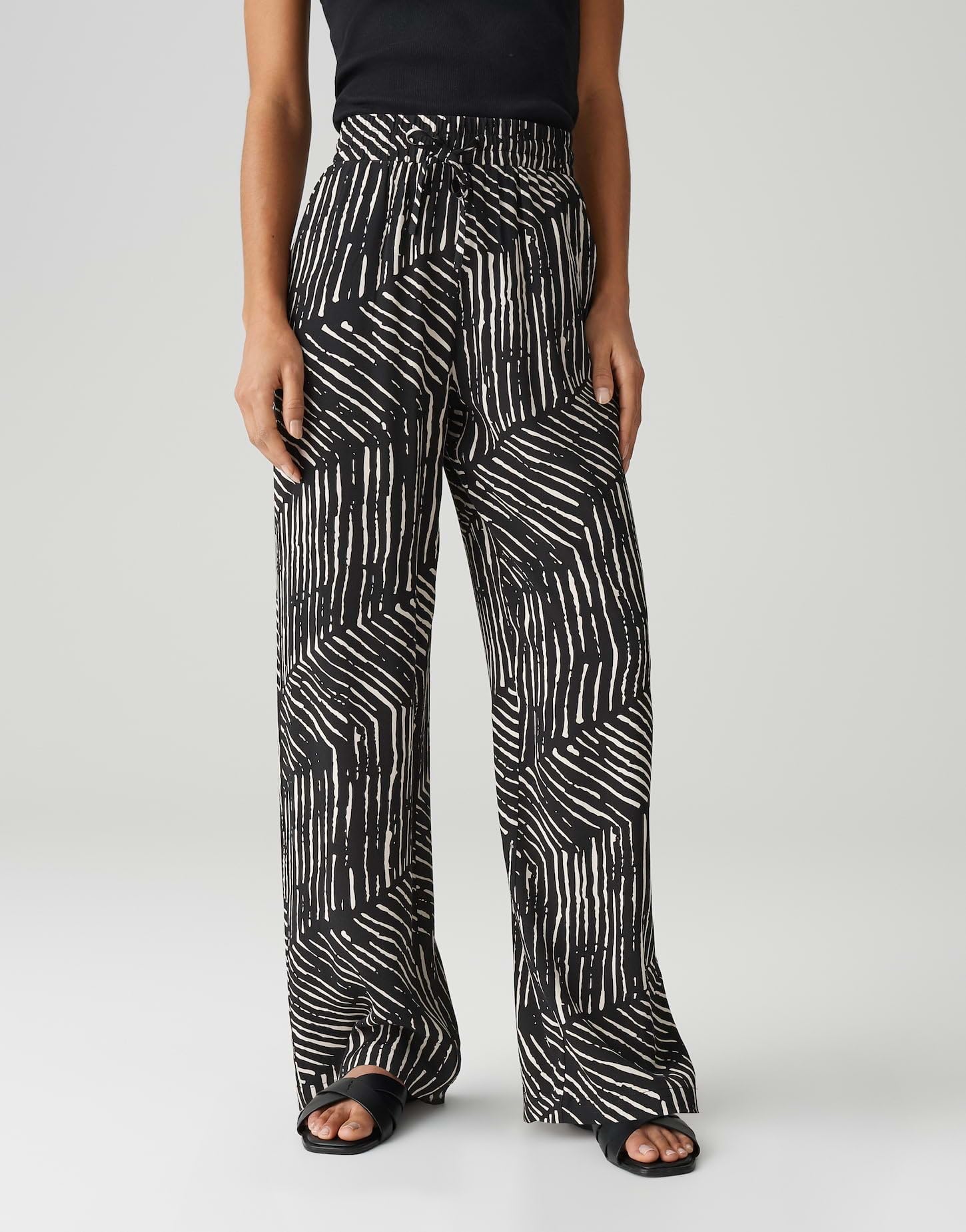 OPUS Damen Wide Leg Pants | MAROU Palm Leaves Wide Leg Pants mit Komfortbund