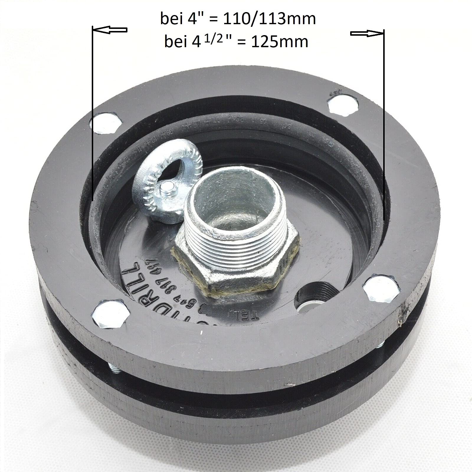 Brunnenkopf Stülpsteckkopf DN100 mit 1" Gewinde
