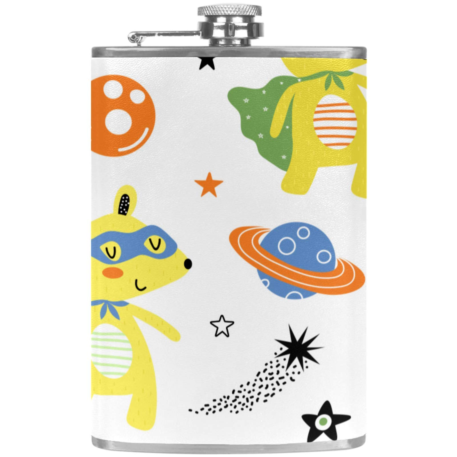 Flasque à whisky cadeau original pour buveurs motif ours de l'espace