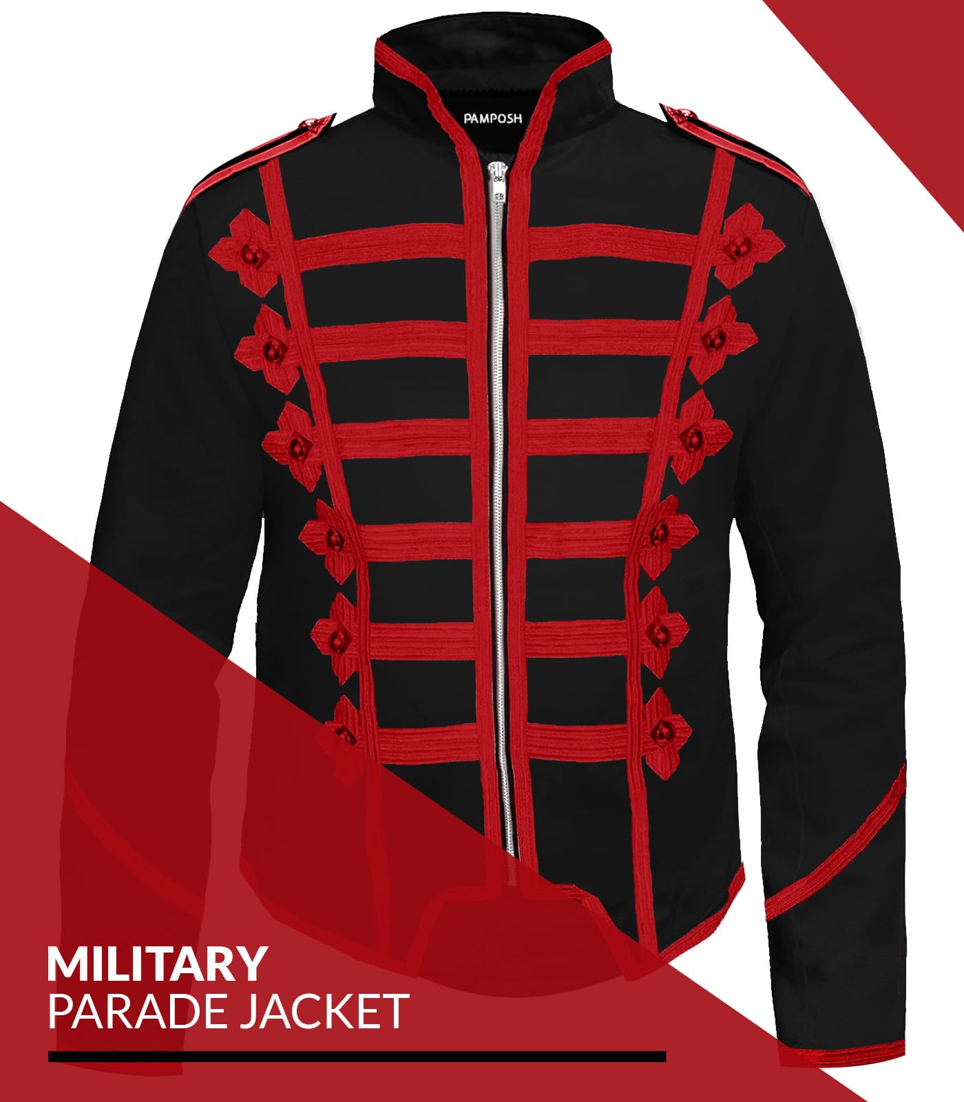Pamposh Steampunk Hussar Napoleon Military Drummer Parade Jacke