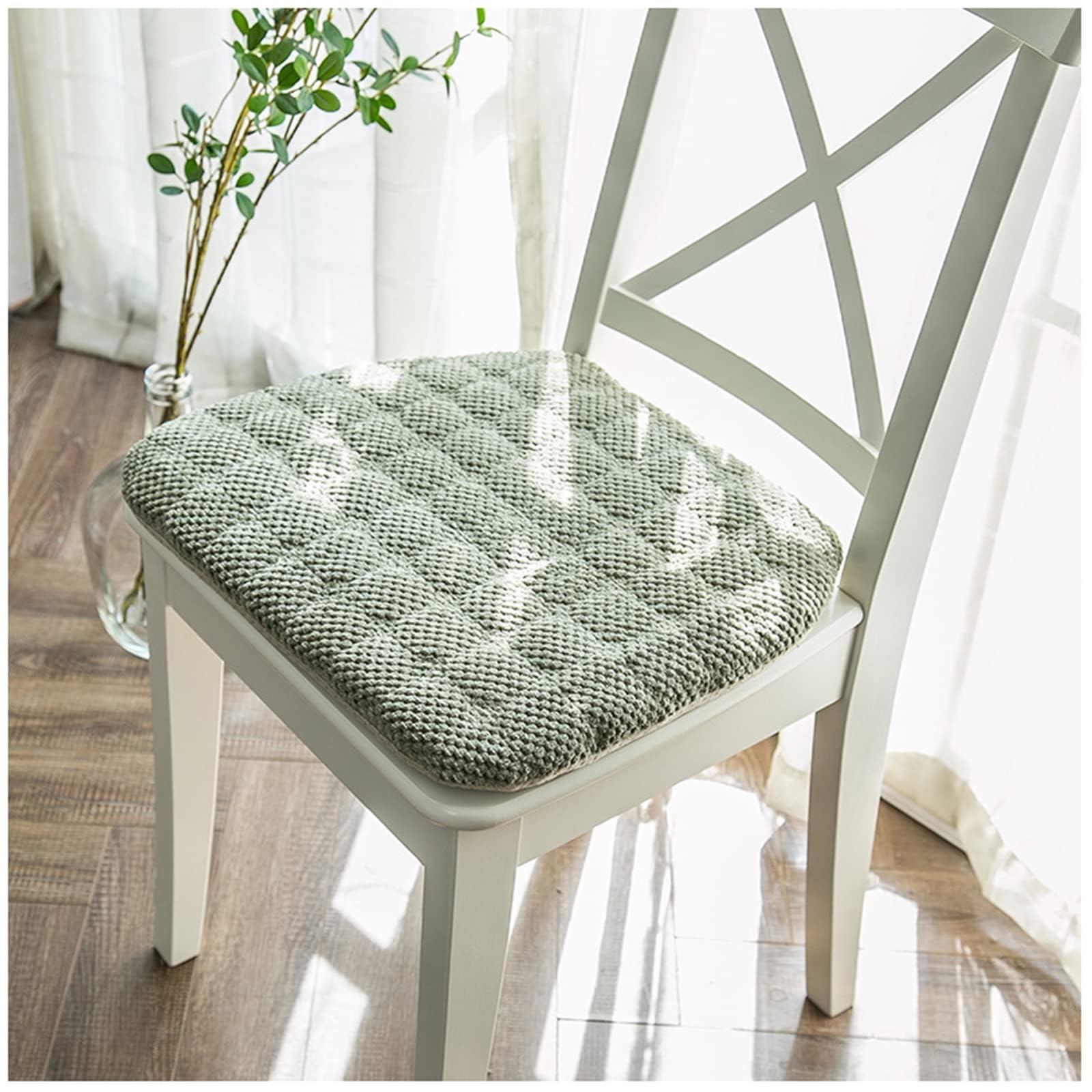 Zielone poduszki na krzesło, zestaw 4 szt., 45 x 43 cm, dostępne w zestawach po 2, 4 lub 6 sztuk, z pianki z pamięcią kształtu, na krzesła szkolne w kształcie litery U, grube poduszki na krzesła