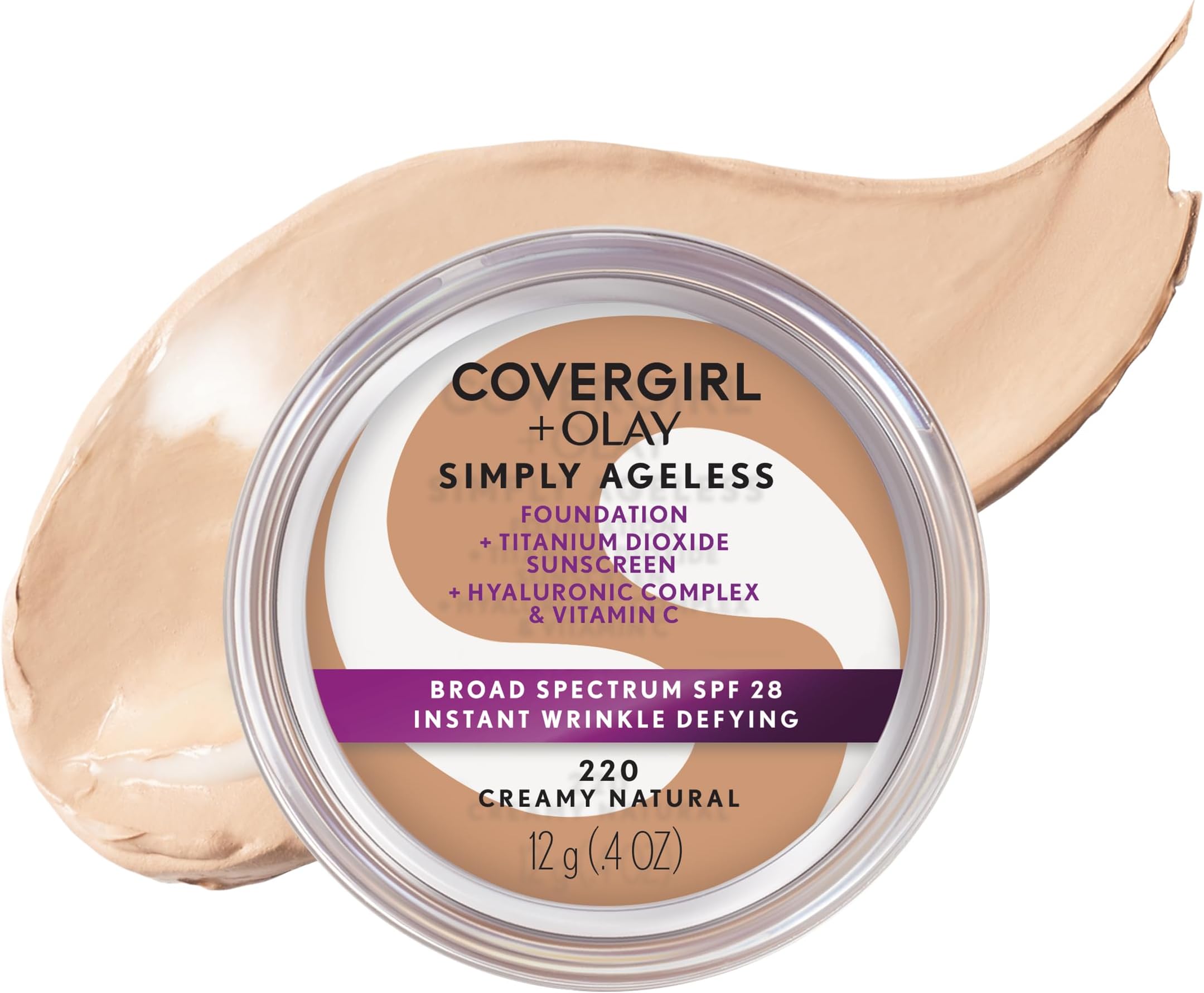 & Olay Simply Ageless Instant Wrinkle-Defying Foundation, Creamy Natural 0.44 Fl Oz (Pack of 1)