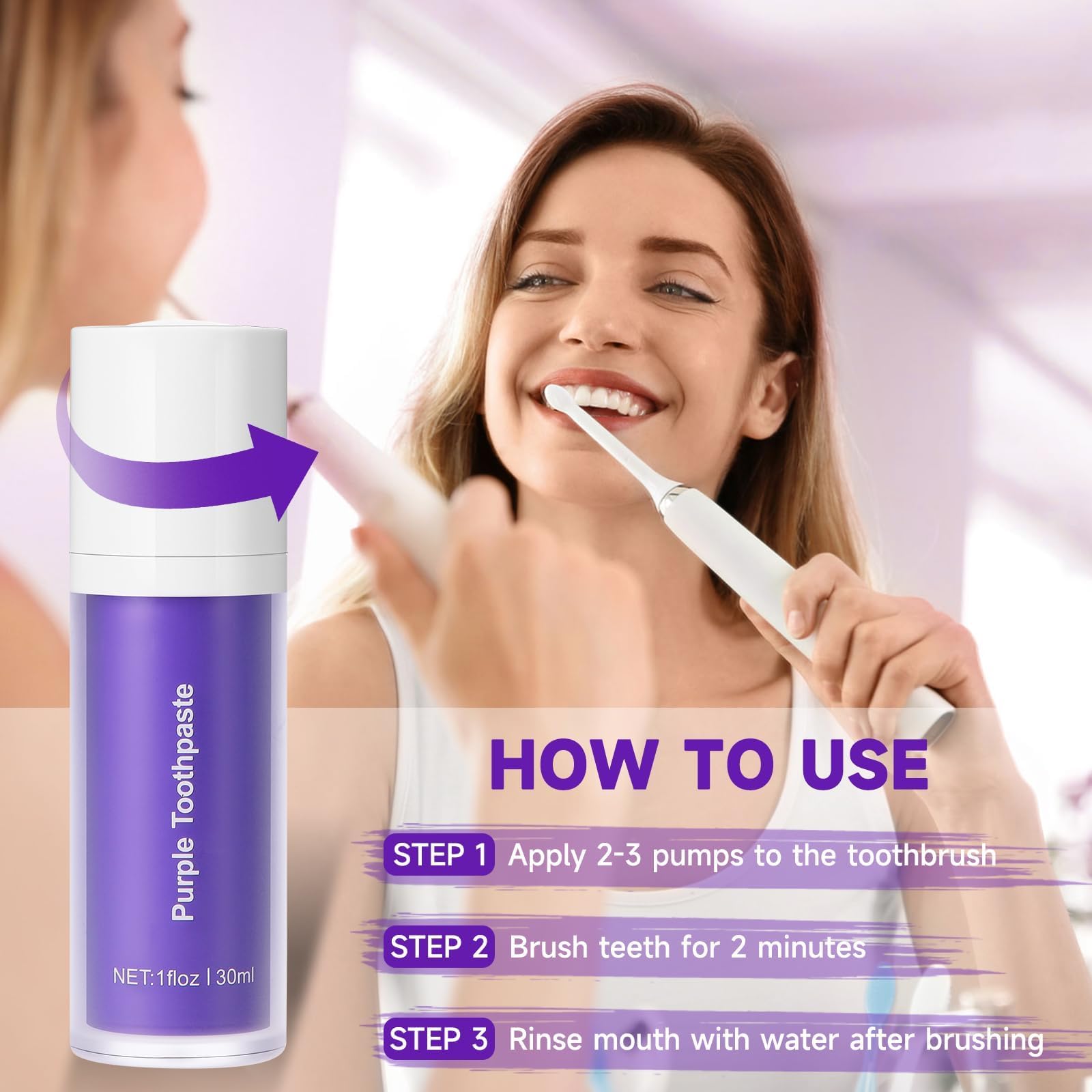 Purple Toothpaste for Teeth Whitening, Purple Toothpaste, Tooth Stain Removal