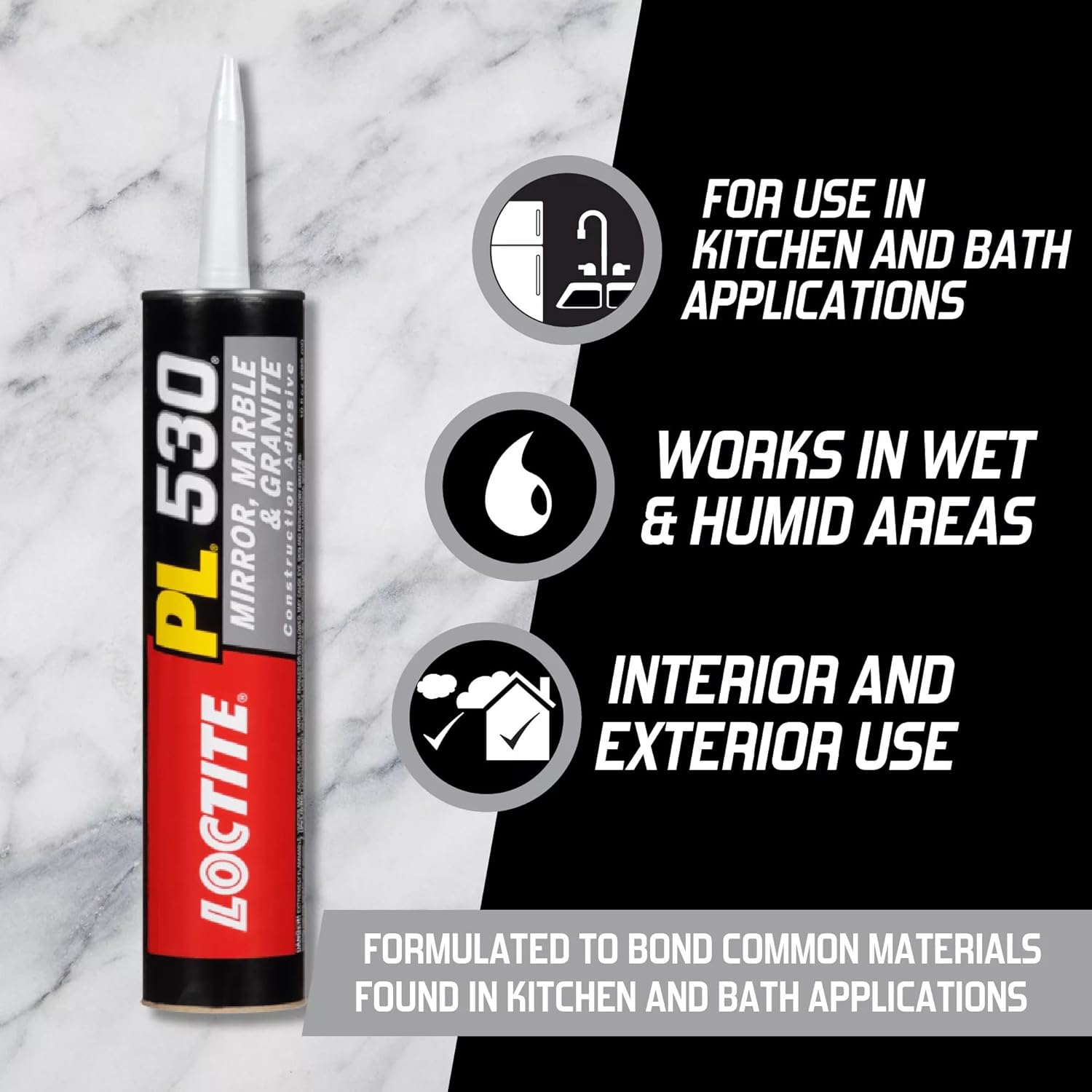 Loctite PL 530 Mirror, Marble and Granite Construction Adhesive, 10 Ounce
