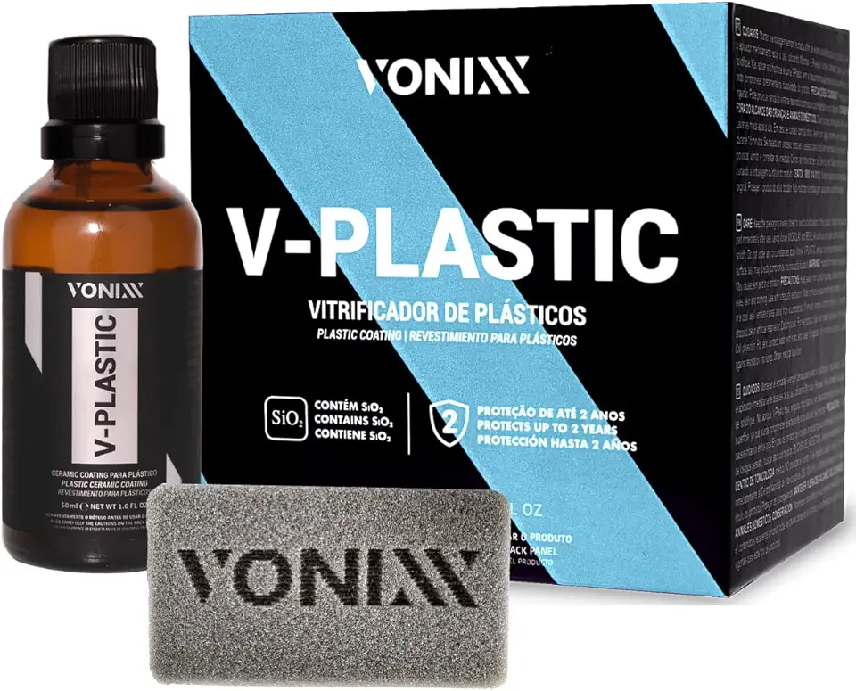 V-Plastic 20ml Vonixx Vitrificador Revitalizador Restaurador de Plasticos Borrachas