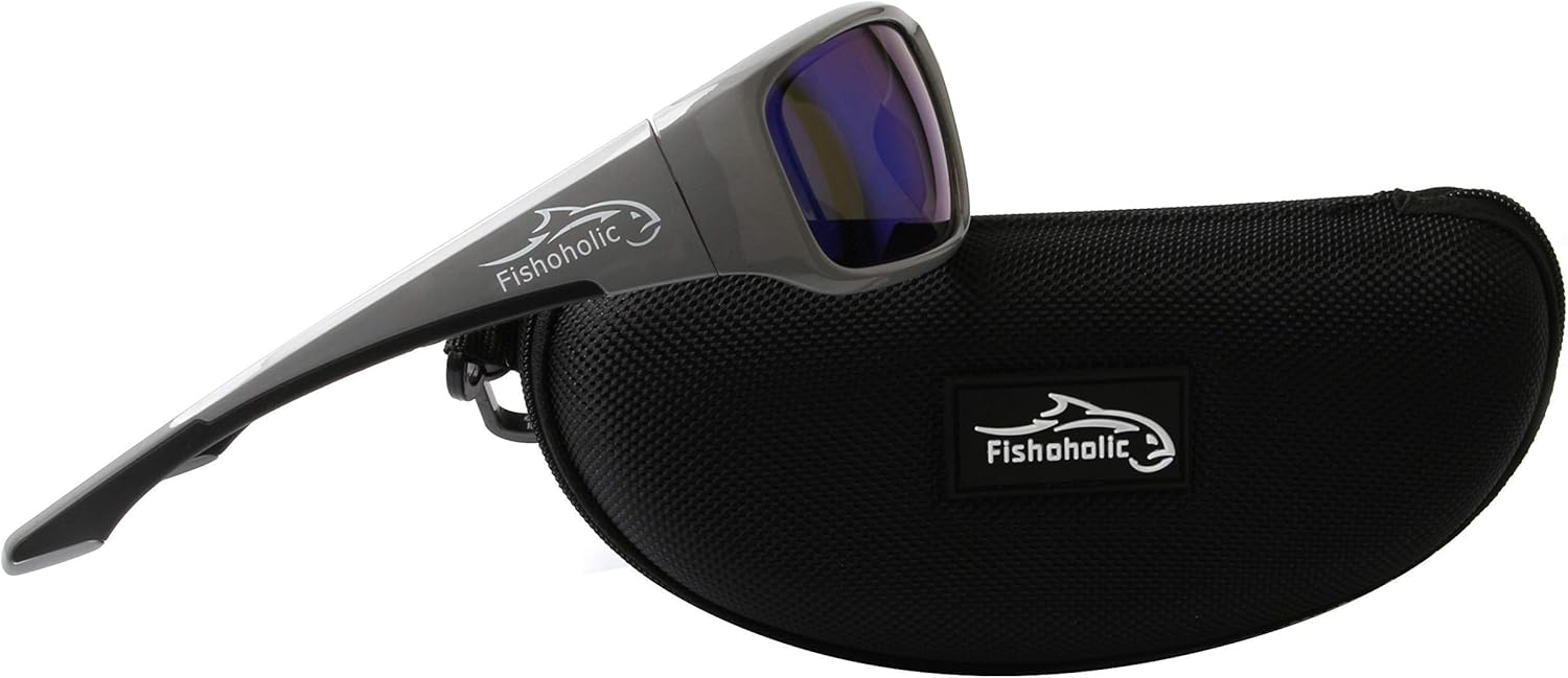 Fishoholic Pro Series Polarized Fishing Sunglasses with Rubber - UV400 Sun Protection Fishing Gift