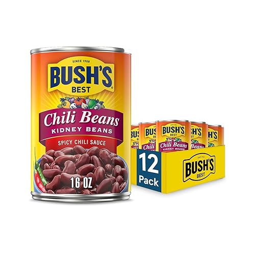 Miniatura 10 de BUSH'S BEST 16 oz Canned Mild Red Chili Beans, Source of Plant Based Protein and Fiber, Low Fat, Gluten Free, (Pack of 12)