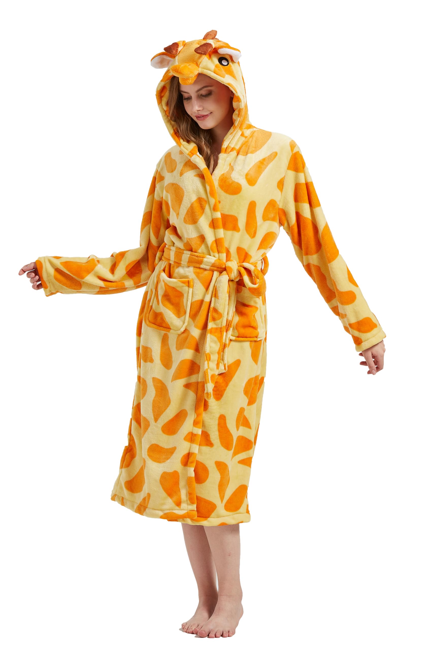 CuteOn Unisexe Couple Aux Femmes pour des Hommes Dessin Animé Animal Molleton Hooded Chaud Robe de Chambre Peignoir Housecoat Cosplay