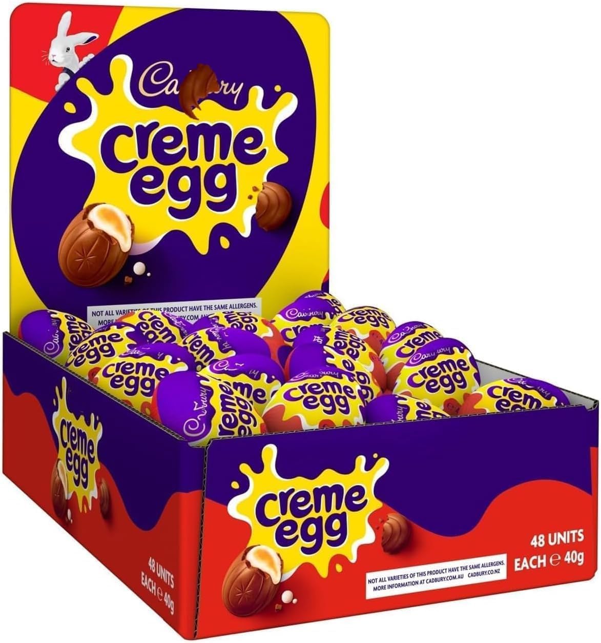 Easter Creme Chocolate Eggs Pack of 48 - Milk Chocolate with Soft Fondant Centre, Individually Wrapped 40g Eggs for Sharing, Gifting & Egg Hunts