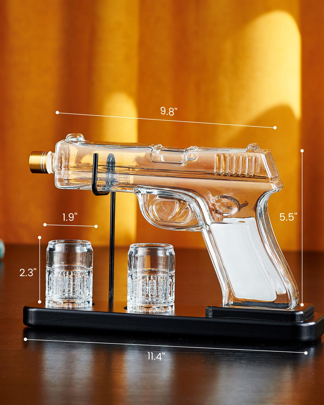Kollea Set di decanter per whisky da 15 oz e bicchieri da 2 oz, dispenser per liquori Scotch Bourbon, set regalo per uomini e papà, regalo di compleanno, anniversario, San Valentino