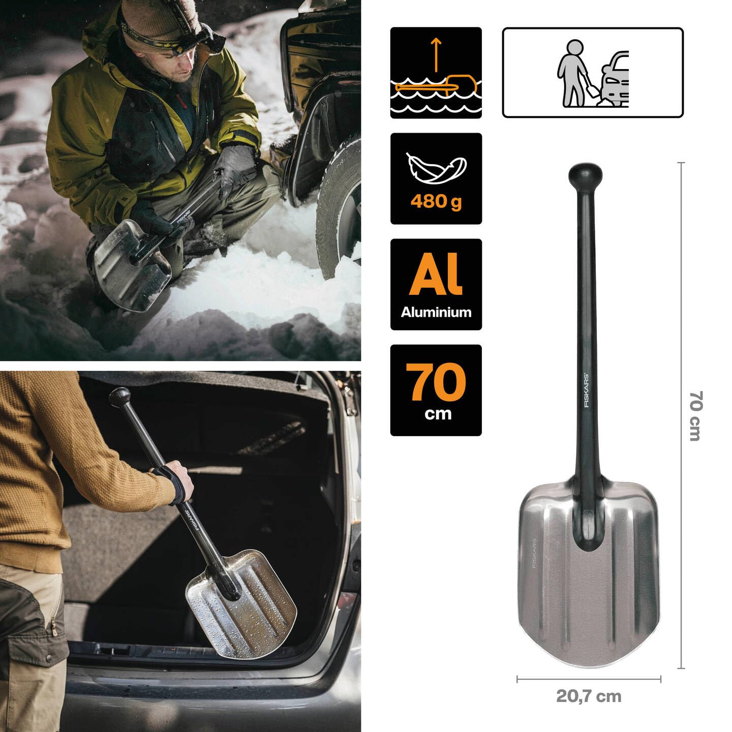 新品 SAVOTTA E-TOOL POUCH 新品FISKARS製スコップ付き Amazon.com : Fiskars Universal Shovel, Length: 70 cm, Weight: 479