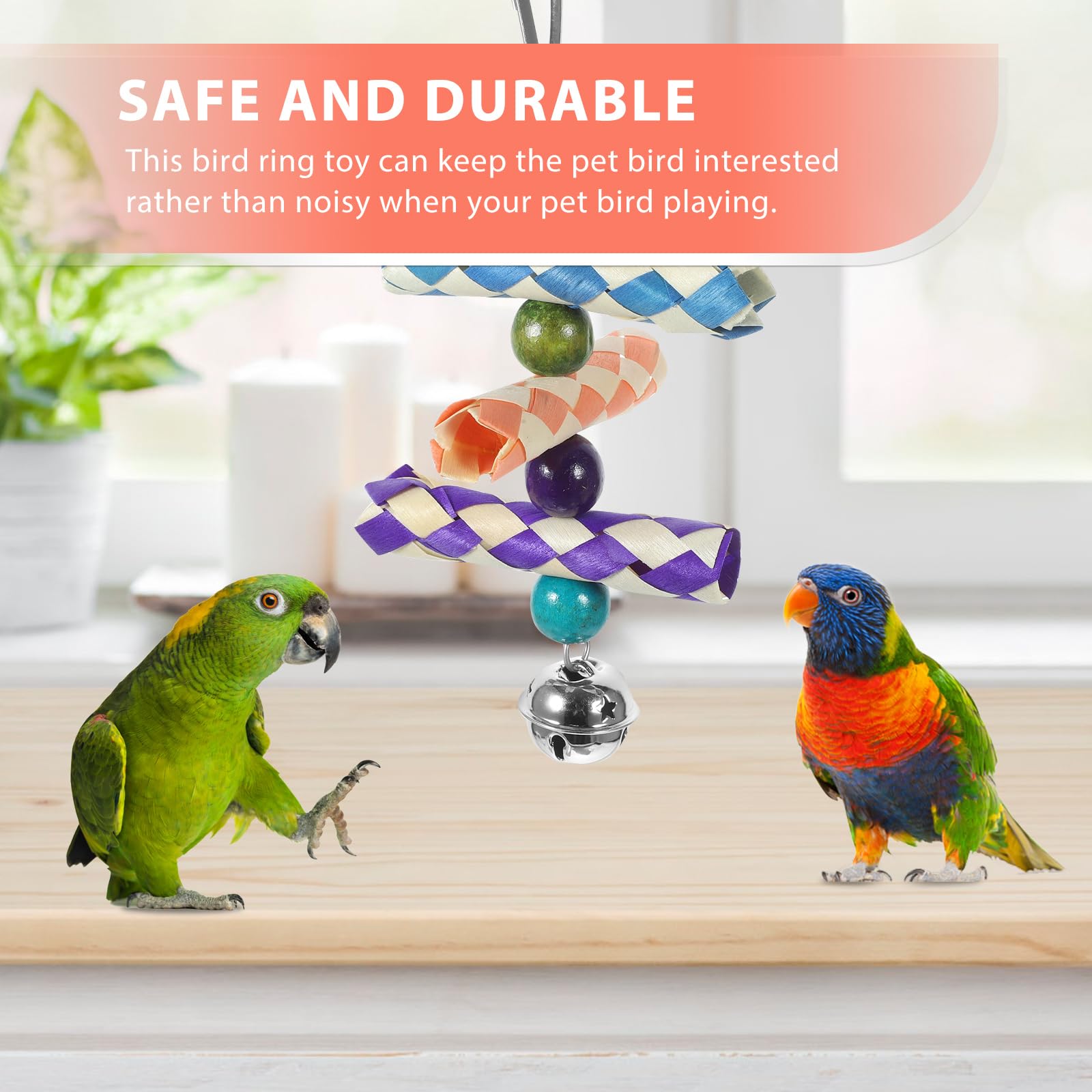 BESPORTBLE Parrot Chew Toy Bird Swing Toy Bird Cage s Hanging Parakeet Chewing s Parrot Cage Shredding s Hanging Bells Chew - Image 4