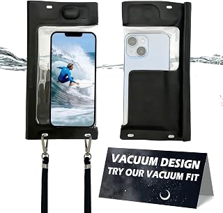2pcs Vacuum Waterproof Phone Pouch IP68 Max 7" Black | Bubble-Free HD Photo