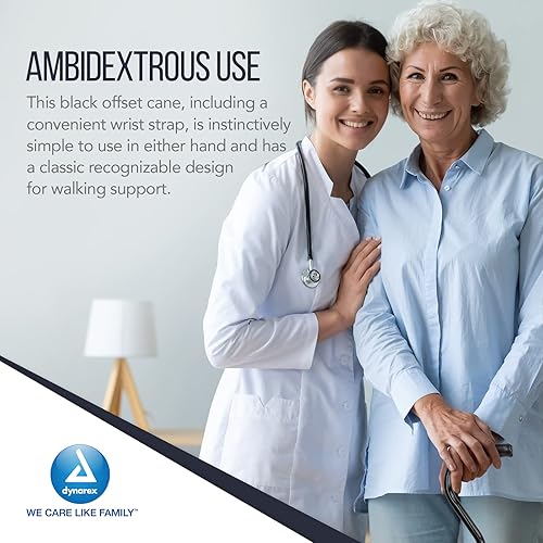 Miniatura 4 de Dynarex Bastón cuádruple con base grande, proporciona el máximo apoyo de movilidad en una ayuda estable para caminar con una sola mano, capacidad de
