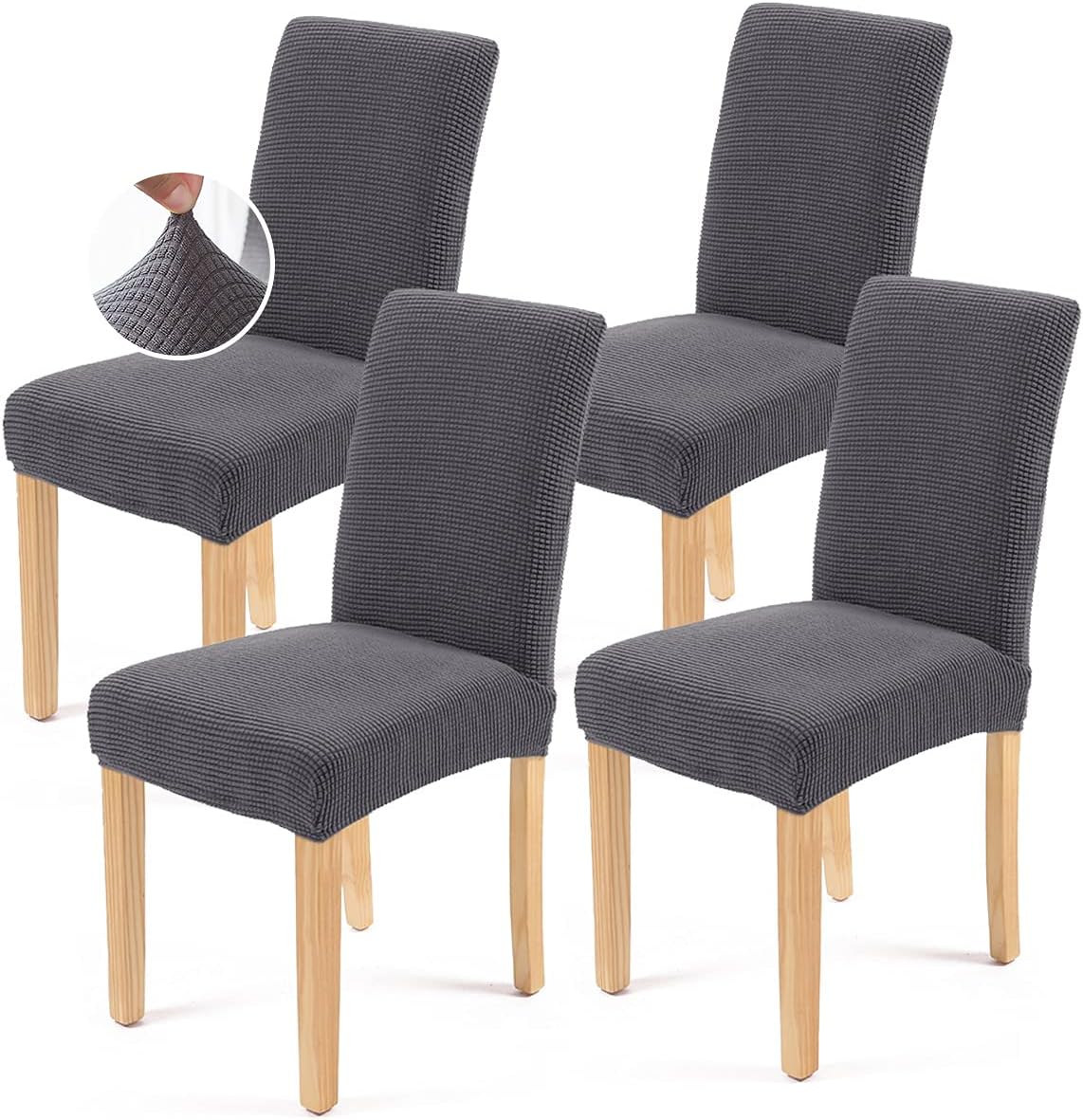 AngLink Dining Room Chair Cover Set of 4 Stretch Dining Chairs Covers Dinning Parsons Slipcovers | Gray
