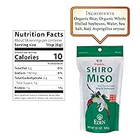 Vista 2 de Eden Miso Shiro orgánico (blanco), menos sodio, arroz fermentado Koji y soja sin OMG, fabricado tradicionalmente en Japón, 12.1 onzas