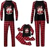 Kislio Christmas Family Matching Clothes Sets Long Sleeve Sweatshirts Xmas Parent-Child Pant Set Holiday Party Outfit