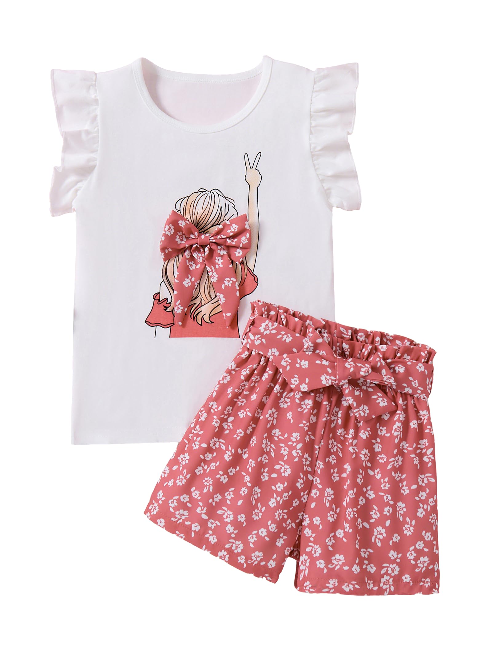 Girls Summer Outfits Cute Sleeveless Top High Waisted Short Sets with Pockets Teen Girl Clothes Size 6-14 T