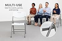 Vista 5 de BTEXPERT Silla plegable blanca con marco de acero, silla plegable comercial resistente, asiento portátil de plástico HDPE, silla de eventos