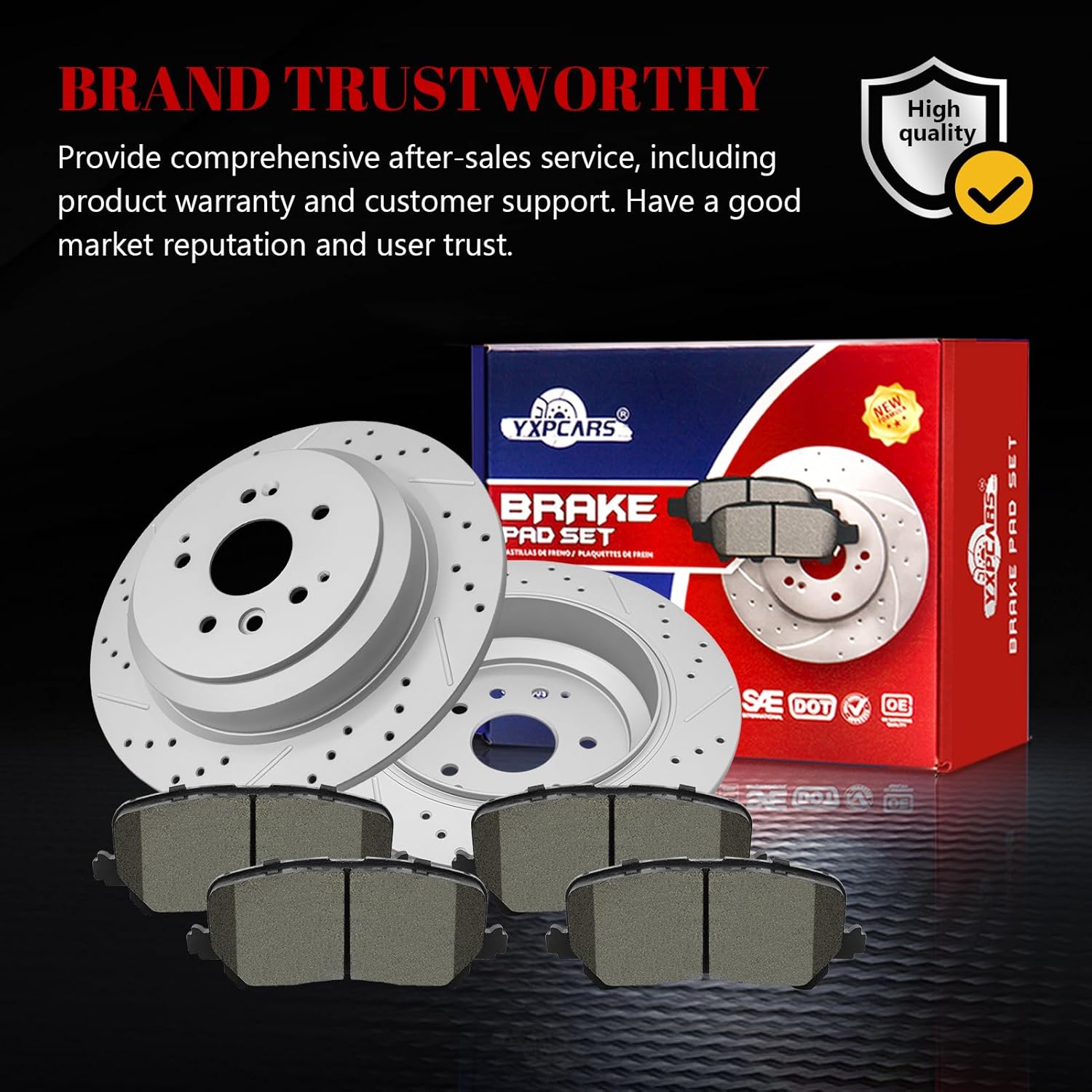 Front & Rear Drilled Slotted Rotors and Ceramic Disc Brake Pads Kit for Acura Mdx 2014 2015 2016