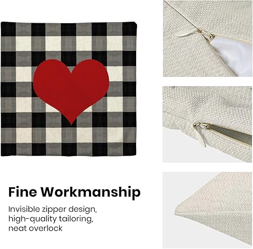Miniatura 6 de AEIOAE Juego de 2 fundas de almohada de San Valentín de 18 x 18 pulgadas, fundas de cojín decorativas para el día de San Valentín, decoración de