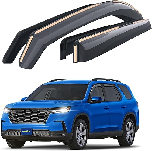 Miniatura 9 de Goodyear Deflectores de ventana inastillables en el canal para camiones Ford F150 2004-2014 SuperCab, protectores de lluvia, viseras de ventana,